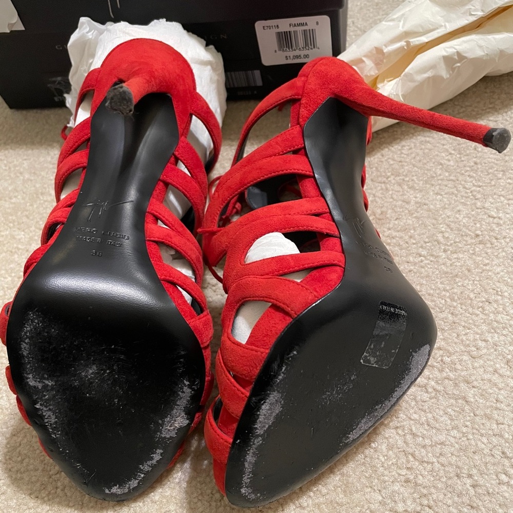Red Giuseppe Gorgeous tie up heels!! - Picture 4 of 6